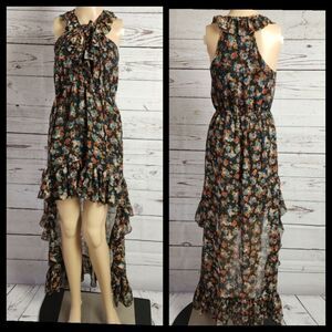 Millau High Low Sleeveless Floral Dress Small
